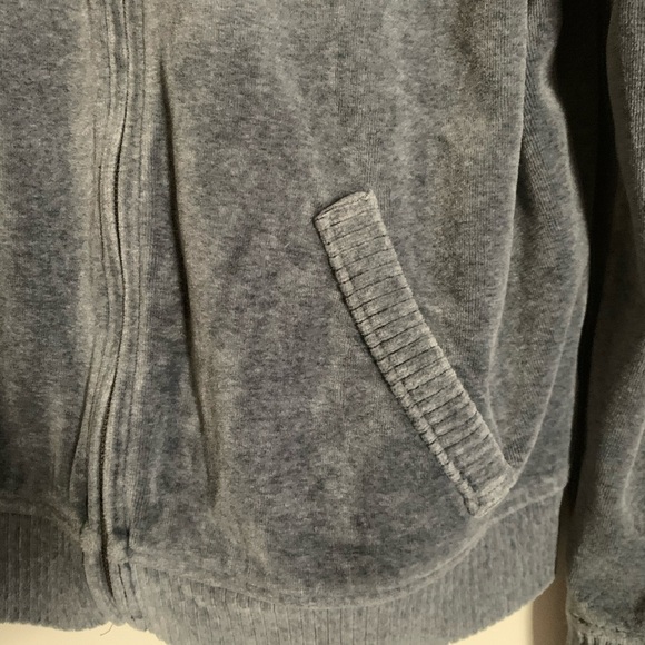 Lauren Ralph Lauren Velour Cotton Dark Gray Zip Up Hoodie Size Petite Small - Picture 3 of 8